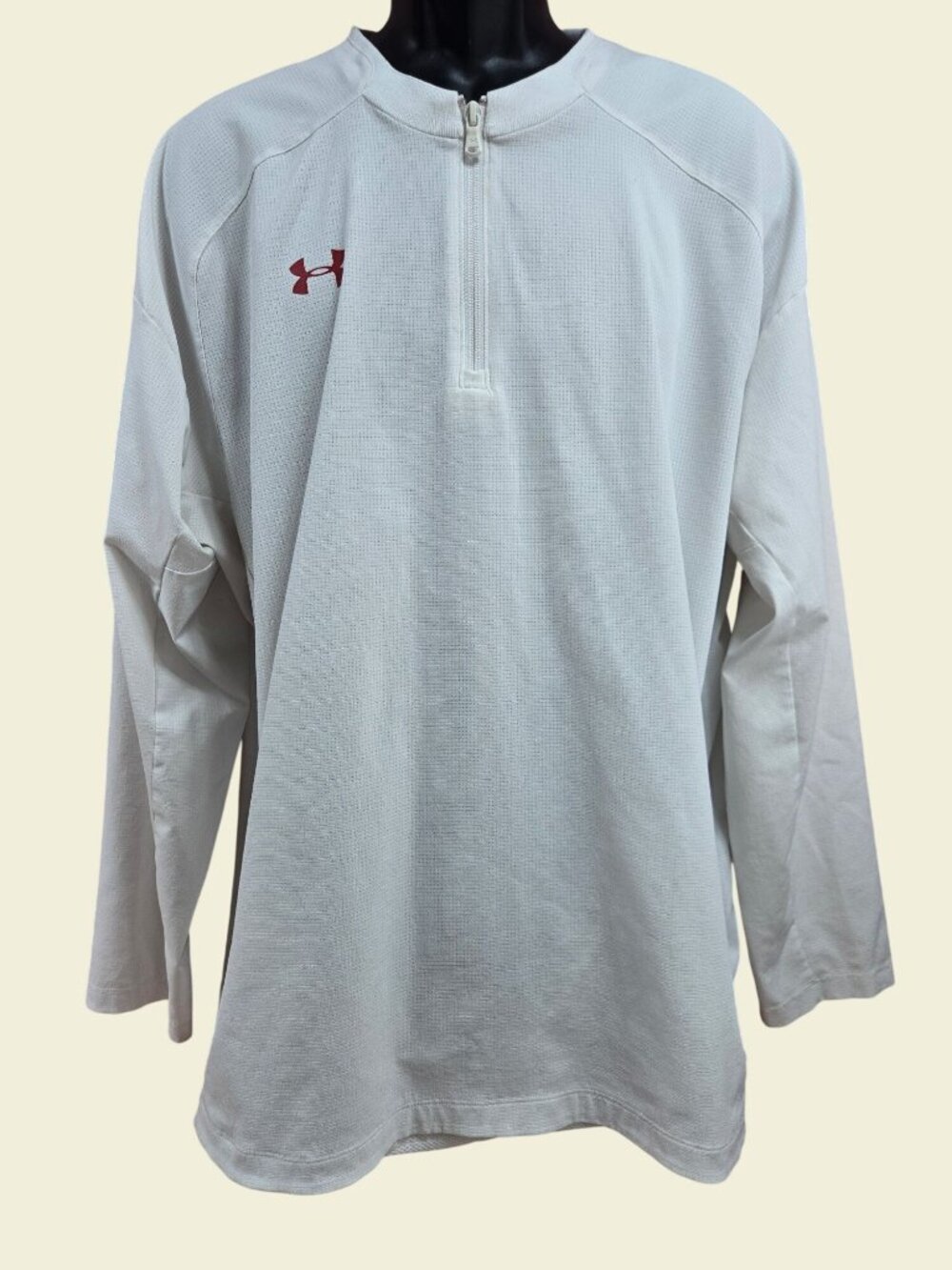 Under Armour White Athletic Quarter-Zip Pullover Shirt Size XL